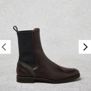 Brunello Cucinelli Calf skin leather Chelsea boots, brown